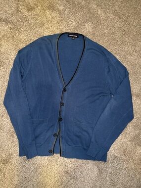 Michael Kors Men’s Blue Button-Front V-Neck Cardigan